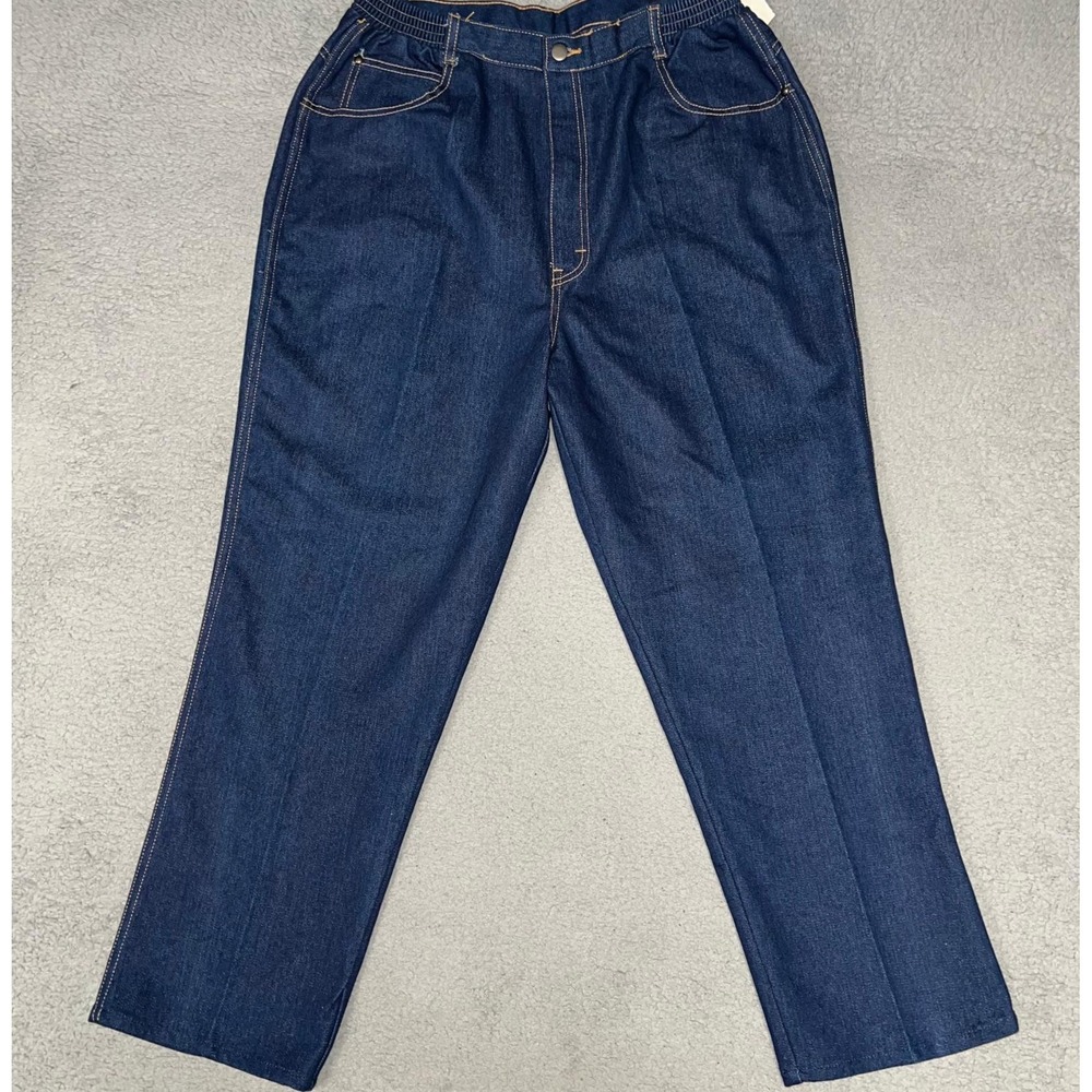 NOS Stretch Denim Mom Jeans Women Sz 36 Petite (30x27) Blue High Waist Pants VTG